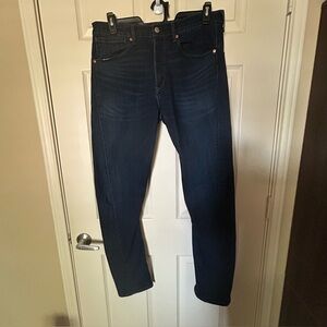 Levi’s 502 Women / Unisex Jeans 33x34 Dark Wash Regular Taper Stretch Denim EUC